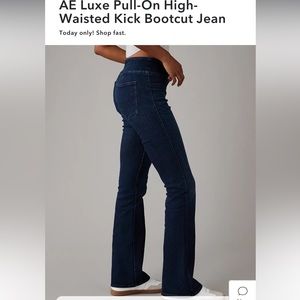 AE Luxe Pull-On High-Waisted Kick Bootcut Jean L-Long